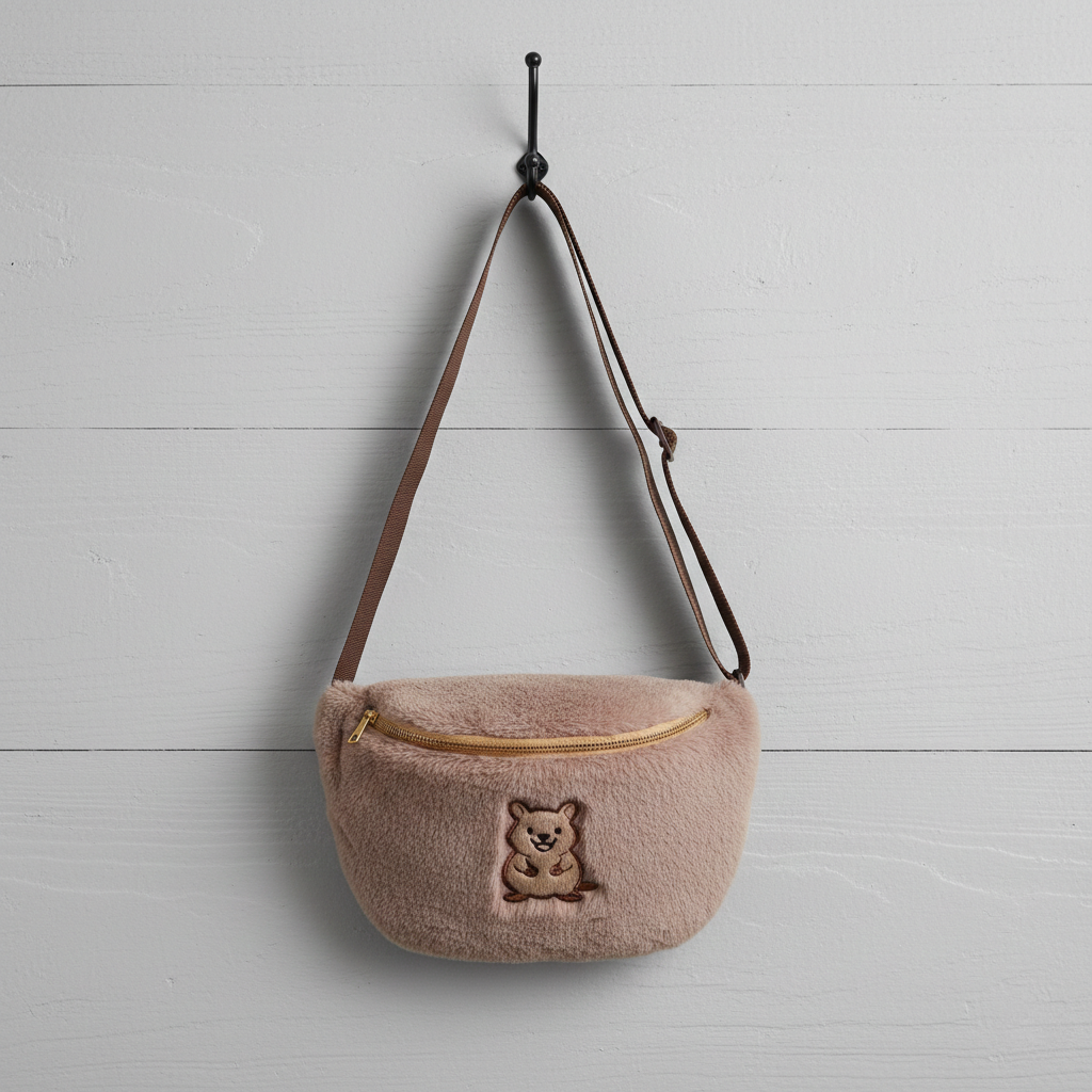 Quokka Waist Bag from Perth inspired by Rottnest Island’s happiest animal on Earth – adorable Australian plush souvenir from Western Australia
