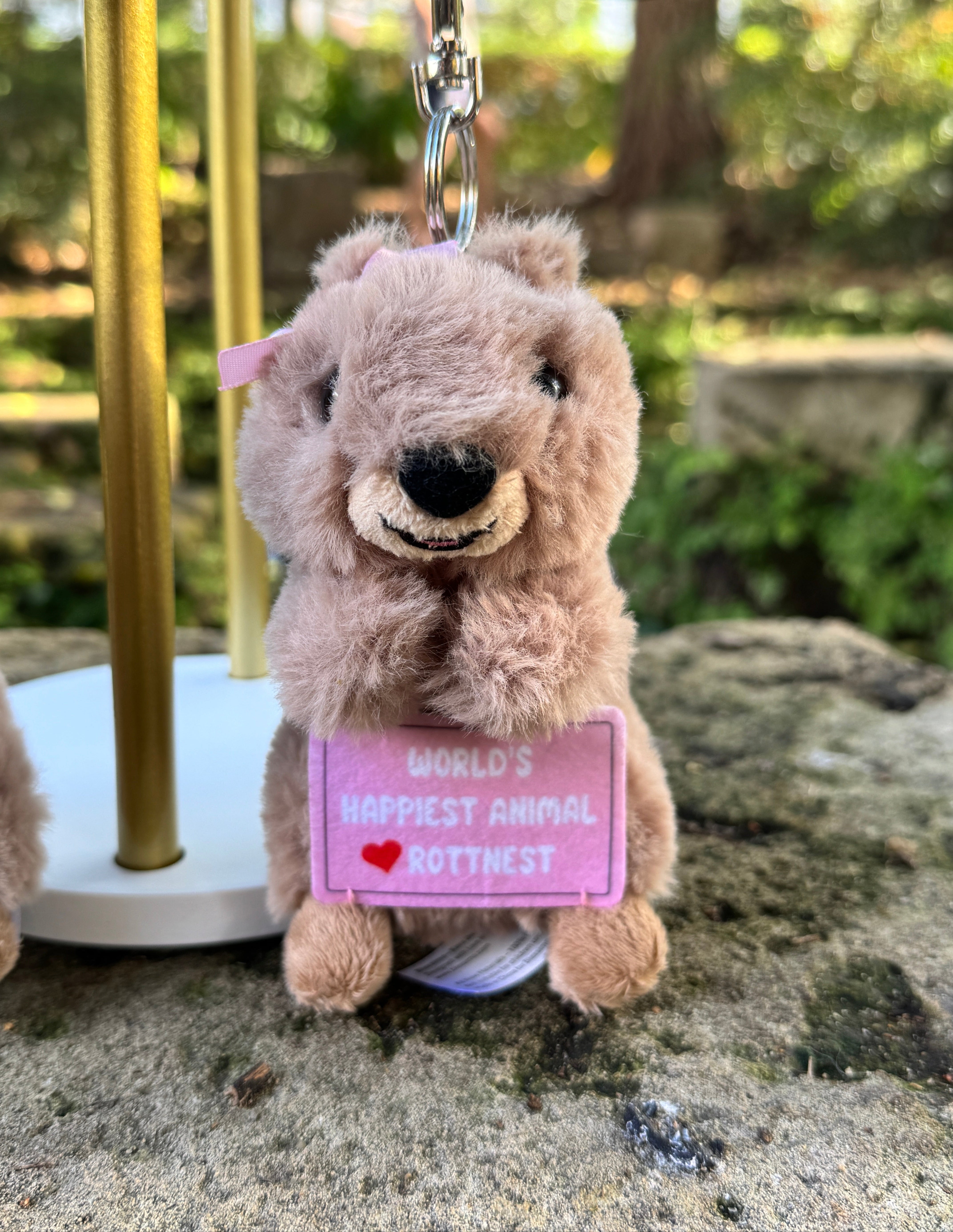 13cm Kora the Quokka keyring from Perth inspired by Rottnest Island’s happiest animal on Earth – adorable Australian plush souvenir from Western Australia.