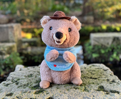 25cm Mokka the Quokka plush toy from Perth inspired by Rottnest Island’s happiest animal on Earth – cute Australian stuffed animal souvenir from Western Australia.