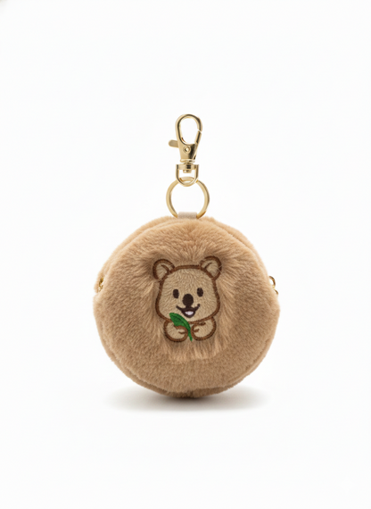 Quokka coin bag, cute compact pouch for coins and cards, lightweight everyday accessory. Found in Rottnest Island. 